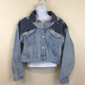3/$10💕 Wild Fable Boho Style Cropped Color Block Denim Jacket